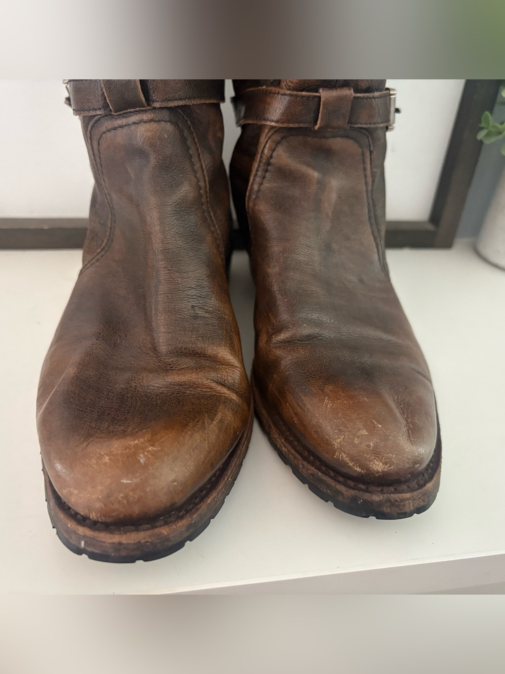 Frye Dorado Distressed Leather Boots Women’s Size 9 - Picture 7 of 9